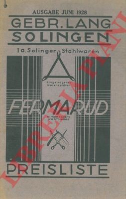Gebr lang solingen katalog - gebr., lang.