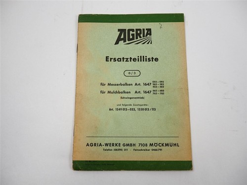 Agria 1647 messerbalken - 1647,